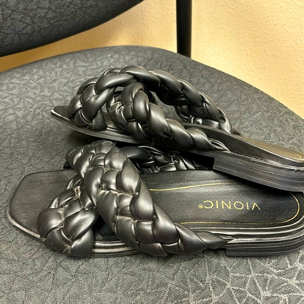 Vionic Braided Cross Strap Slides - image 1